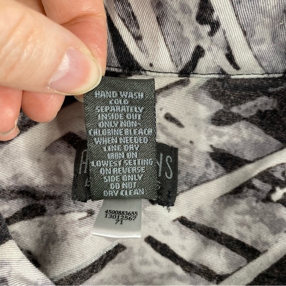 Additions by Chicos Jacket Womens 3 (XL) 16 Denim Gray Black Abstract Full Zip - Picture 6 of 14